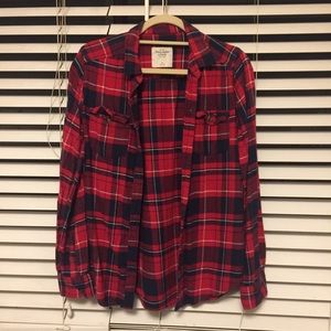 Abercrombie & Fitch Red Plaid Top